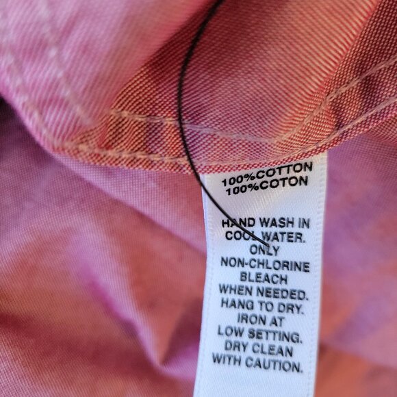 Saks Fifth Avenue Men’s Size M Magenta Slim Fit 100% Cotton Button Down Shirt - Picture 7 of 7